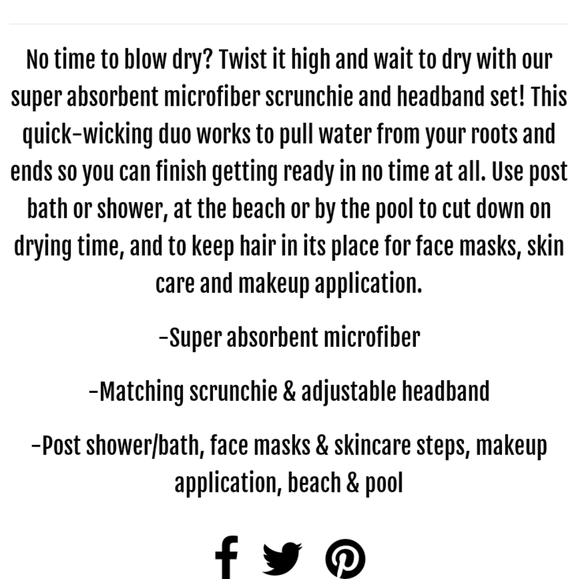 3/$20 Lemon Lavender high & dry microfiber scrunchie & headband duo NWT - Picture 4 of 9